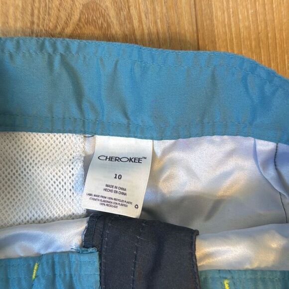 Cherokee boys swim trunk size 10 blue and green camo - Picture 2 of 9